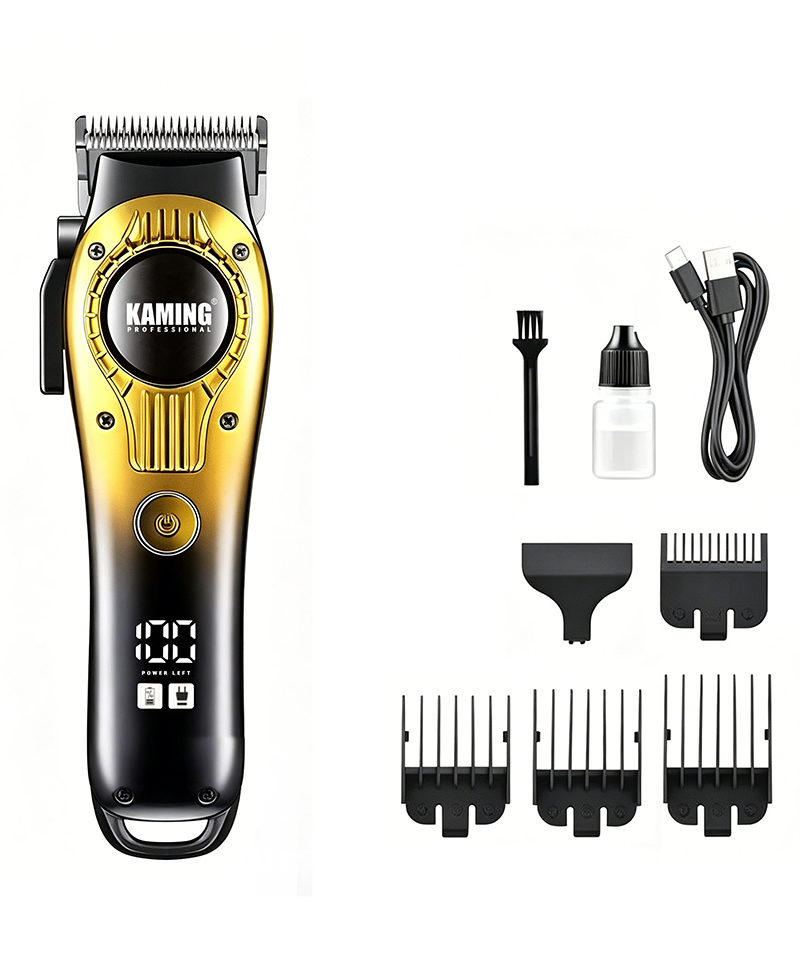 Kaming 1708 Leiser elektrischer Haarschneider, professioneller Fade-Haarschneider für den Salongebrauch mit Digitalanzeige