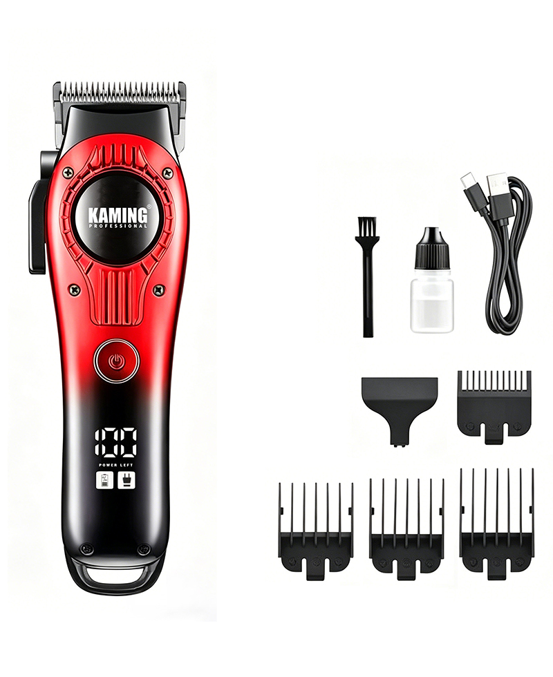 Kaming 1708 Leiser elektrischer Haarschneider, professioneller Fade-Haarschneider für den Salongebrauch mit Digitalanzeige