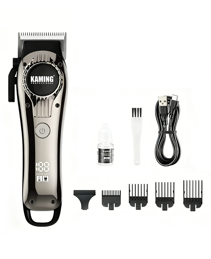 Kaming 1708 Leiser elektrischer Haarschneider, professioneller Fade-Haarschneider für den Salongebrauch mit Digitalanzeige