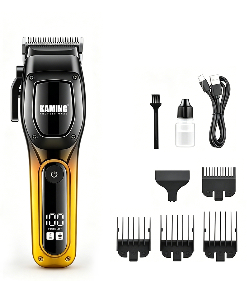 Kaming 1709 Neuer professioneller Hochleistungs-Haarschneider mit Digitalanzeige für Salon und Herrenpflege