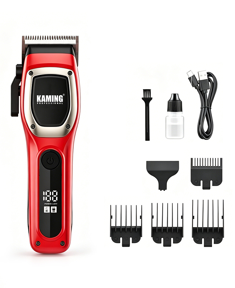Kaming 1709 Neuer professioneller Hochleistungs-Haarschneider mit Digitalanzeige für Salon und Herrenpflege