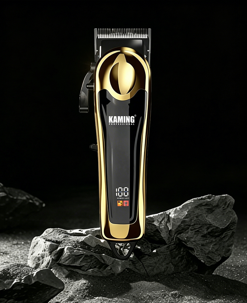 Kaming Professioneller Haarschneider mit einstellbarem LCD-Display und verblasstem Farbverlauf für Salons